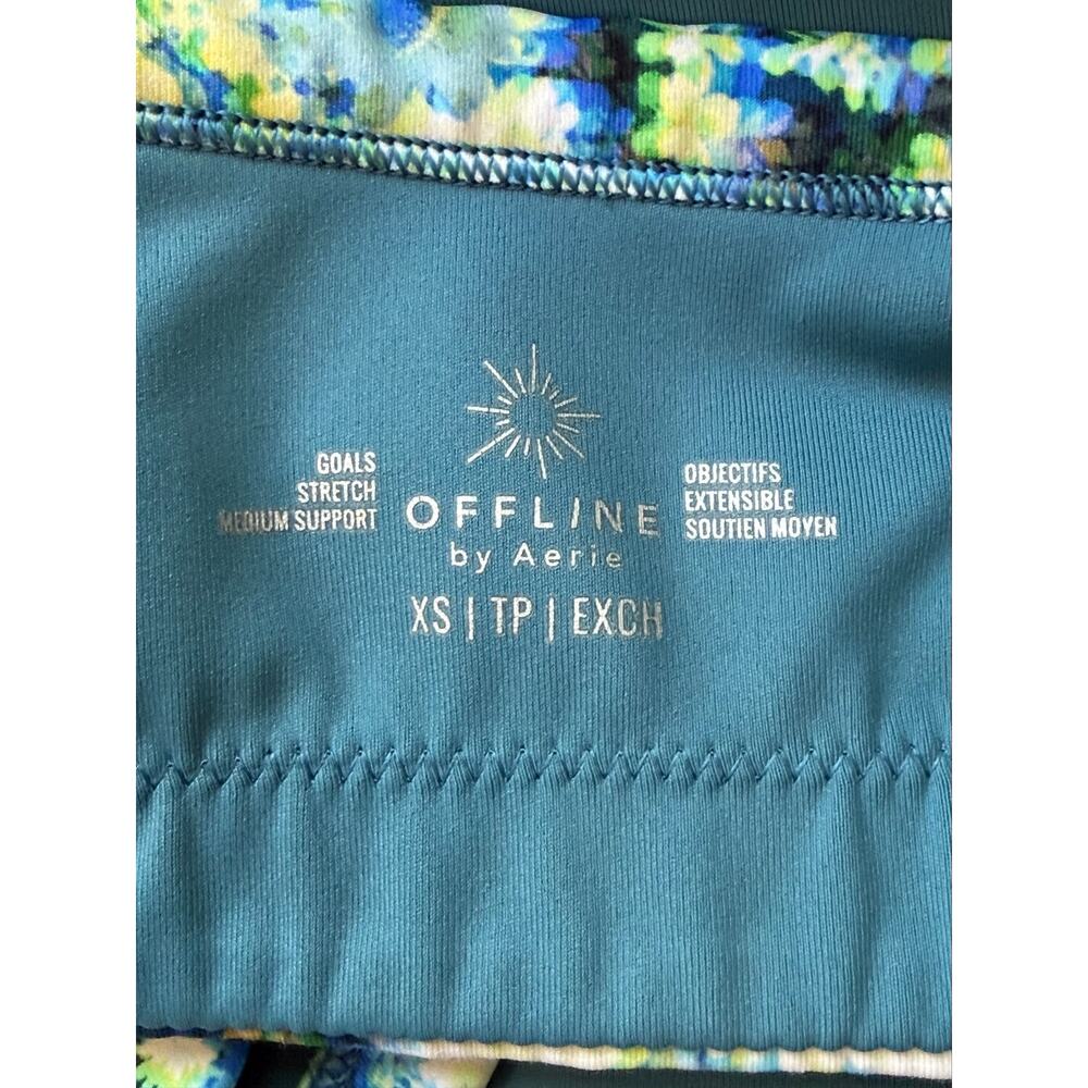 Offline by Aerie Floral Goals Sports Bra Medium Support Adjustable Straps Sz XS - Picture 4 of 4